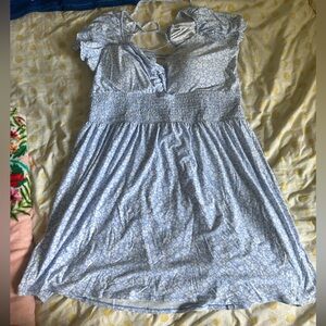 No Boundaries Blue Ruffled Sundress with Sweetheart Neckline